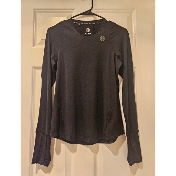Under Armour Tops - Under Armour Rush Long Sleeve Black Workout Wear Running Breathable Size Medium